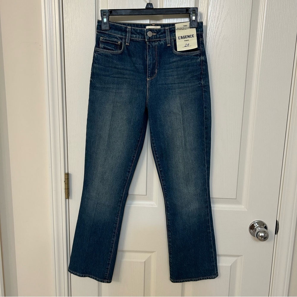 L'AGENCE Mira Crop Micro Bootcut Jeans in Woodbridge Size 24 - Picture 6 of 10